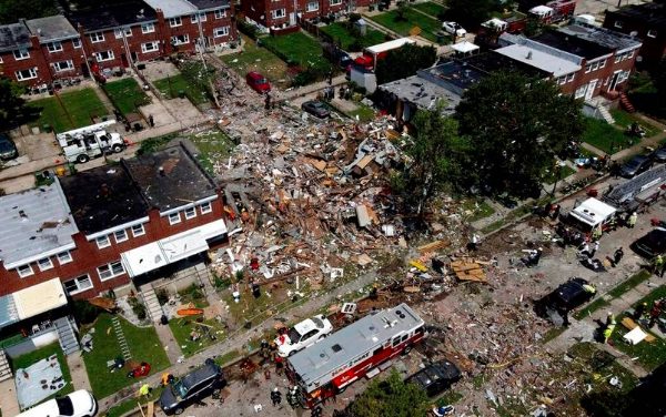 (Videos y fotogalería) Así quedó la zona tras explosión en Baltimore