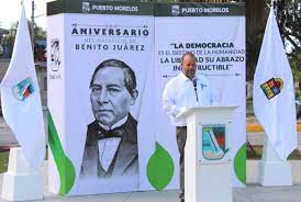 Conmemora Puerto Morelos el CCXVII aniversario del natalicio de Benito Juárez