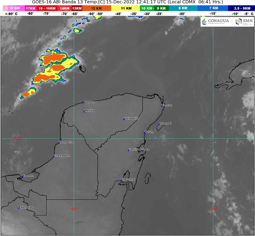 Pronostican lluvias con chubascos en la Península de Yucatán