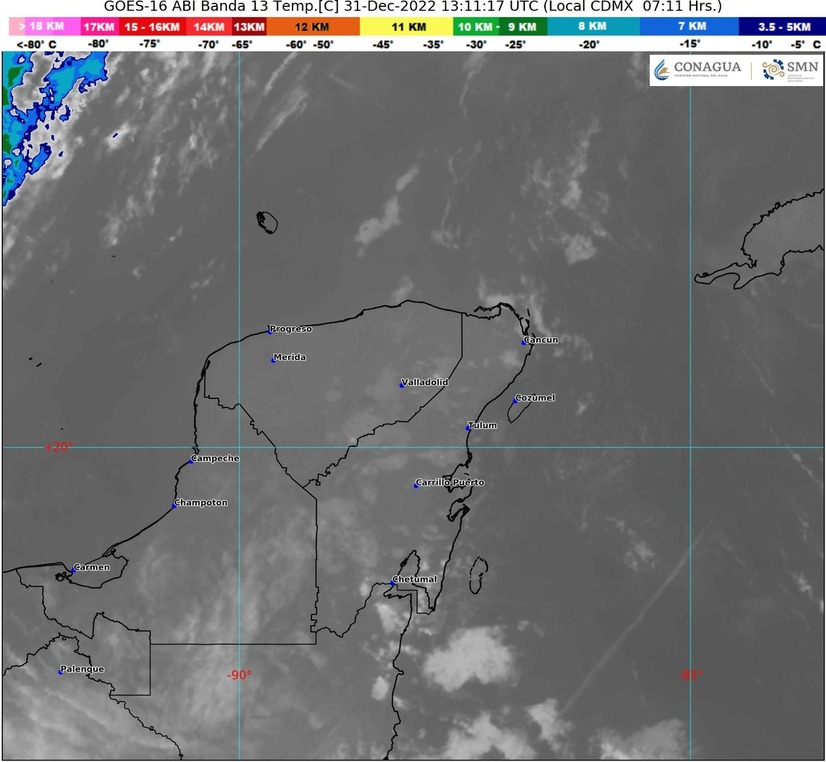Calor y chubascos en Quintana Roo, durante el último día del año