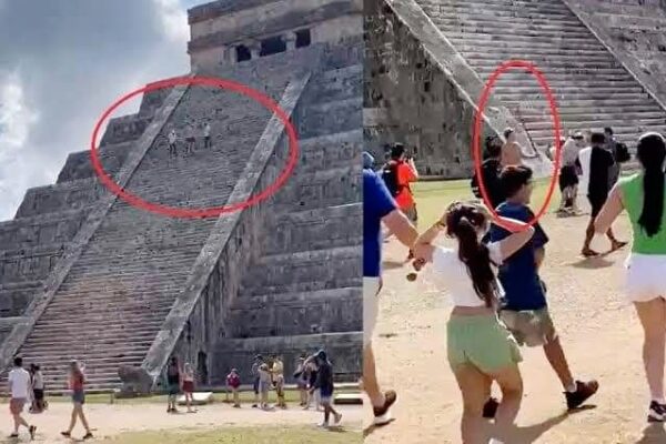 Agreden a turista extranjero por subirse a la pirámide de Chichén Itzá