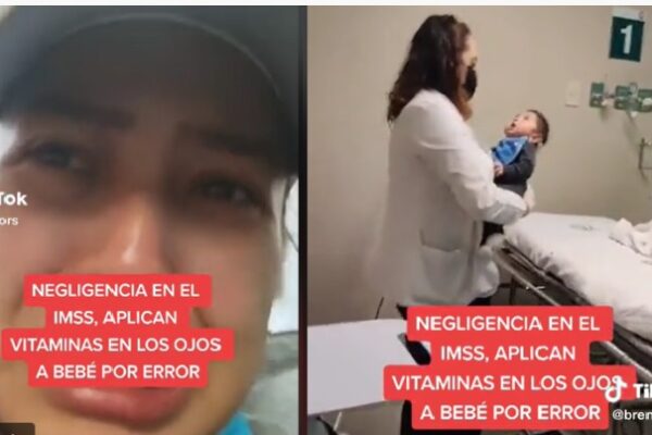 Denuncian negligencia, aplican vitaminas en los ojos de un bebé