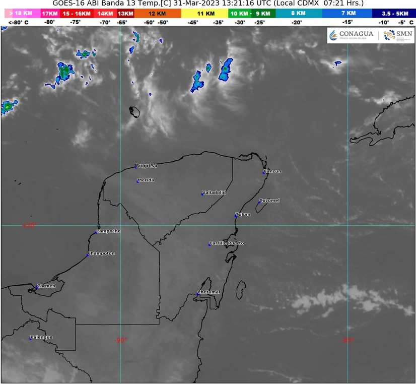 Prevén cielo nublado con lluvias aisladas para Quintana Roo