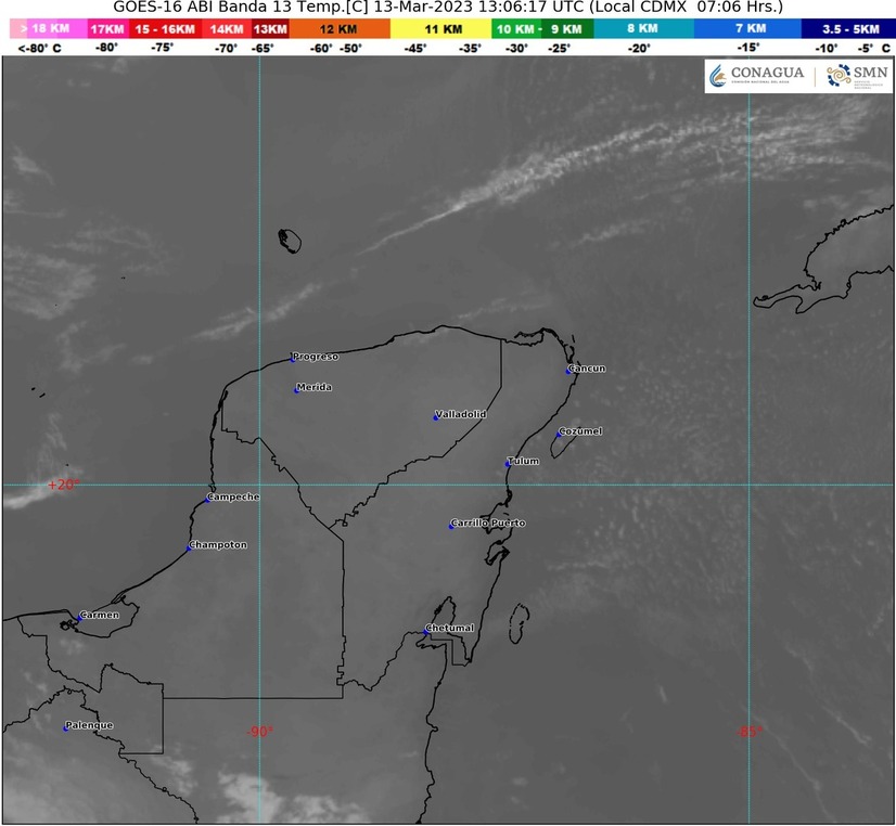 Pronostican cielo despejado a medio nublado en la Península de Yucatán