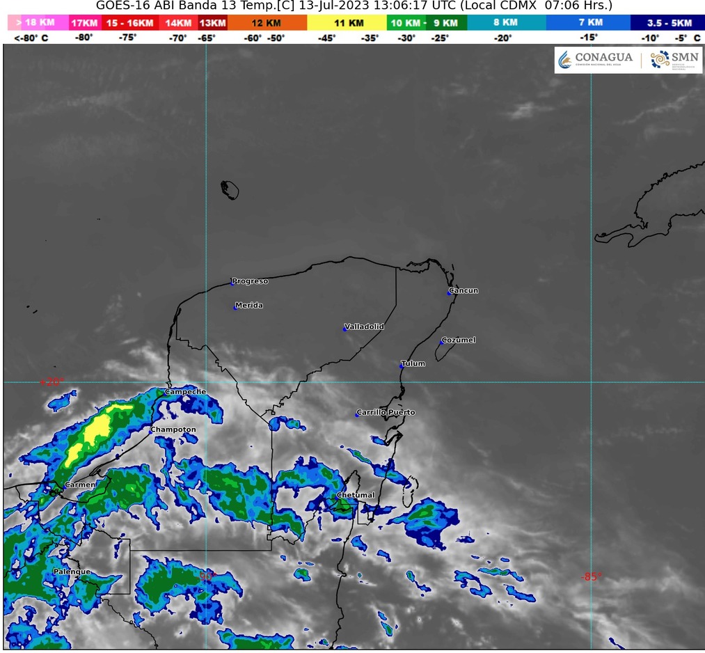 Preven clima nublado y caluroso; lluvias aisladas para la Península de Yucatán