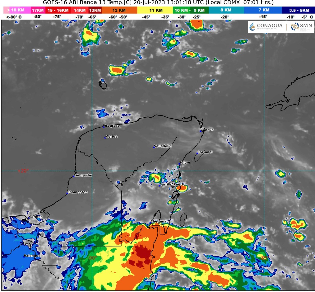 LA ONDA TROPICAL NÚMERO 15 RECORRERÁ LA PENÍNSULA DE YUCATÁN