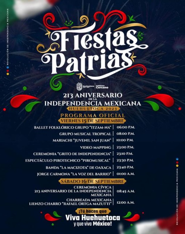 Aniversario de la Independencia de México 2023: Programación de Fiestas Patrias