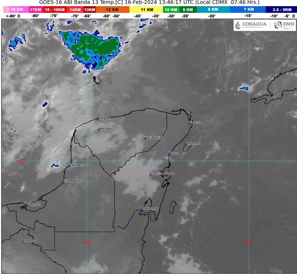 SE ESPERAN CHUBASCOS EN LA PENÍNSULA DE YUCATÁN