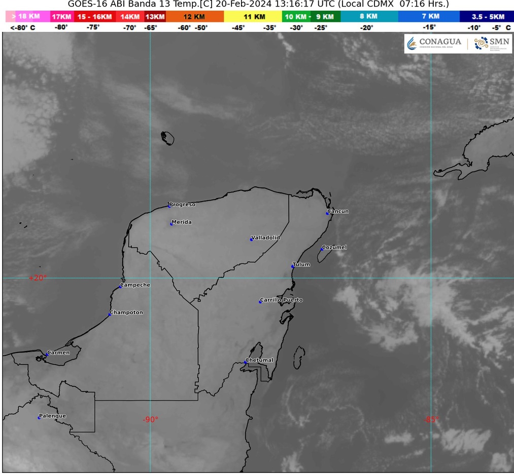 Sin pronóstico de lluvias en la Península de Yucatán