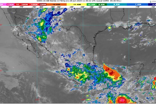 Ondas tropicales 5 y 6, producirán lluvias intensas en el occidente, sur, sureste, y península de Yucatán