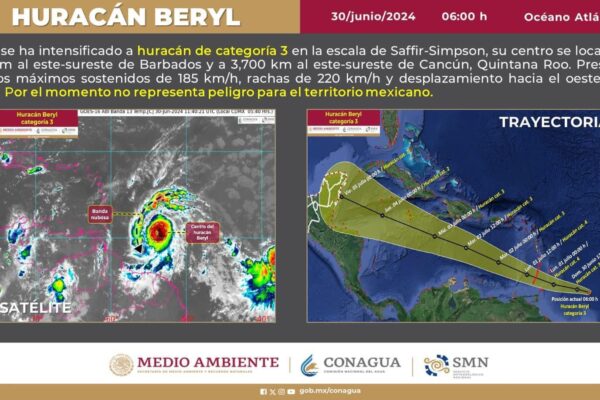 Beryl ya es categoría 3 y amenaza con aumentar su fuerza