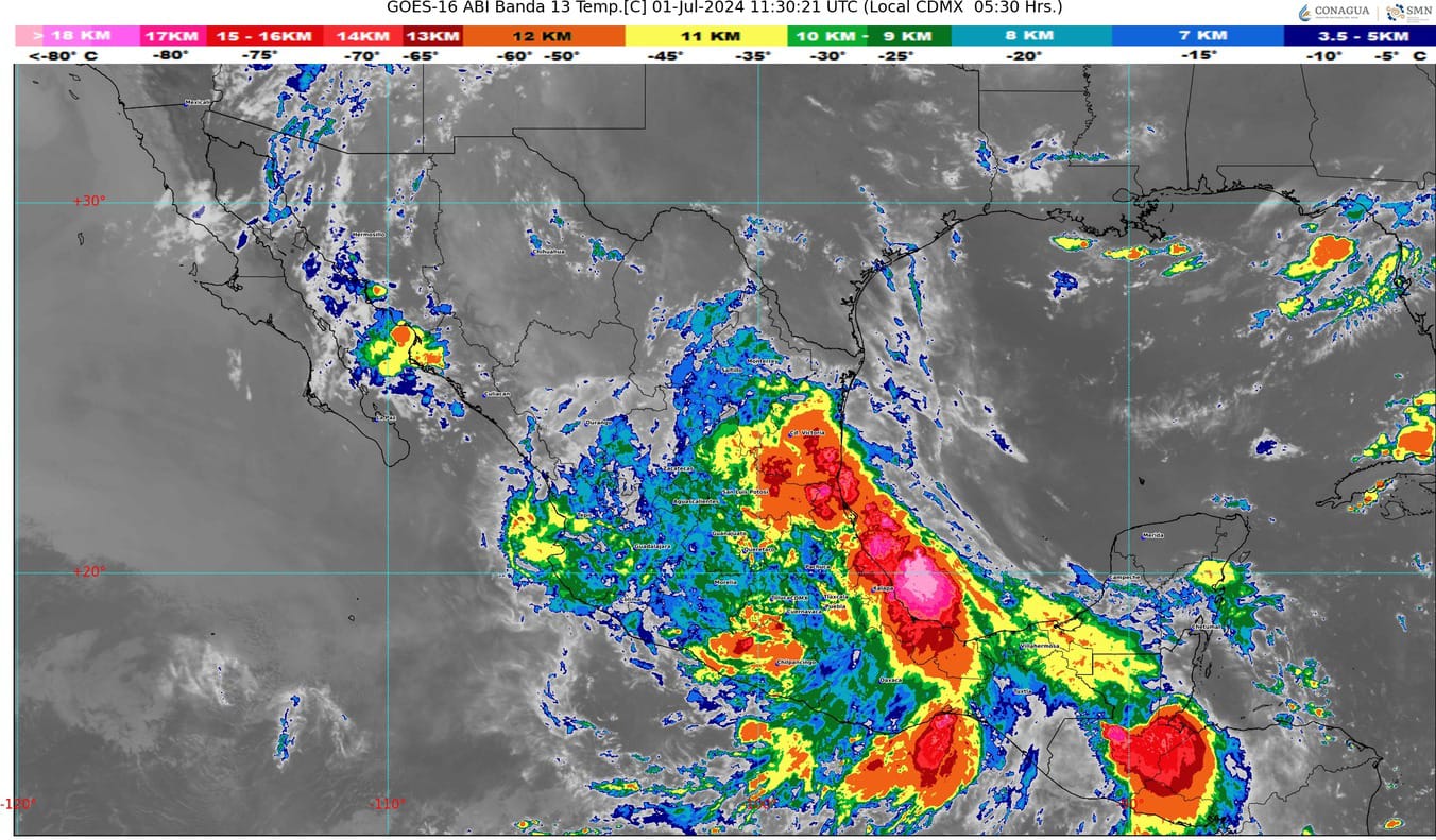 LA DEPRESIÓN TROPICAL CHRIS SE DESPLAZARA SOBRE EL CENTRO DEL PAÍS