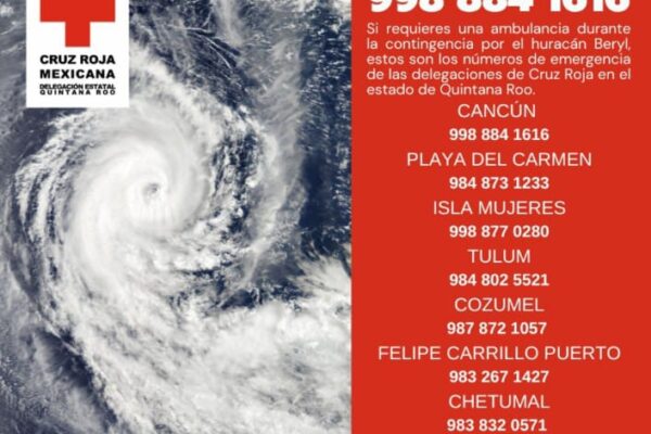 Cruz Roja Mexicana, preparada para responder ante el impacto del huracán Beryl