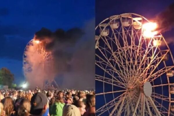 Rueda de la fortuna se incendia en Alemania, deja al menos 20 heridos