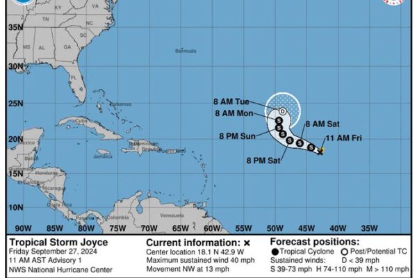 Se forma Tormenta Tropical Joyce, sin peligro para Quintana Roo