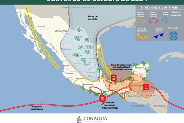 Depresión tropical 11-E podría evolucionar a tormenta tropical Kristy