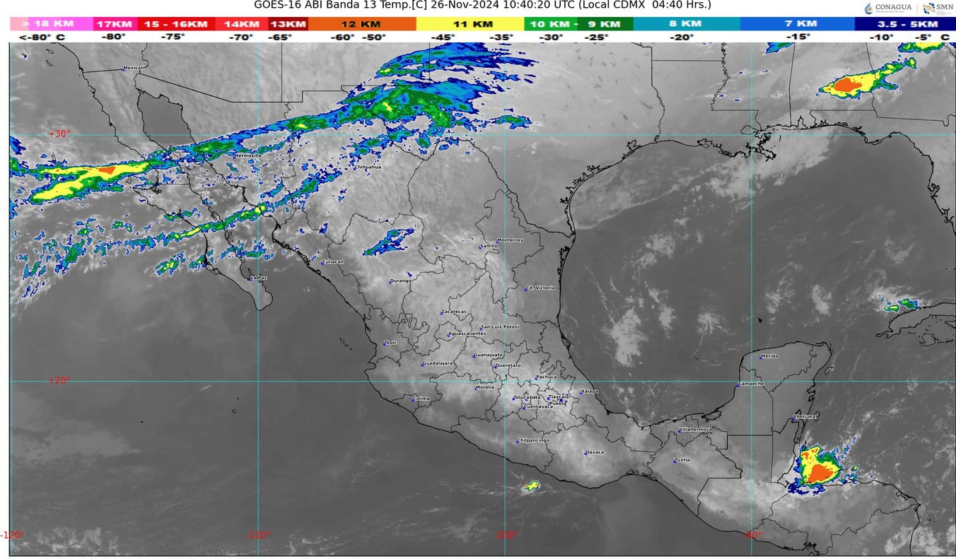 El frente frío número 11 se extenderá sobre el norte y noreste de México