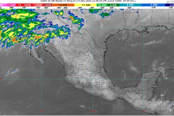 El frente número 11, estacionario sobre el noreste del pais