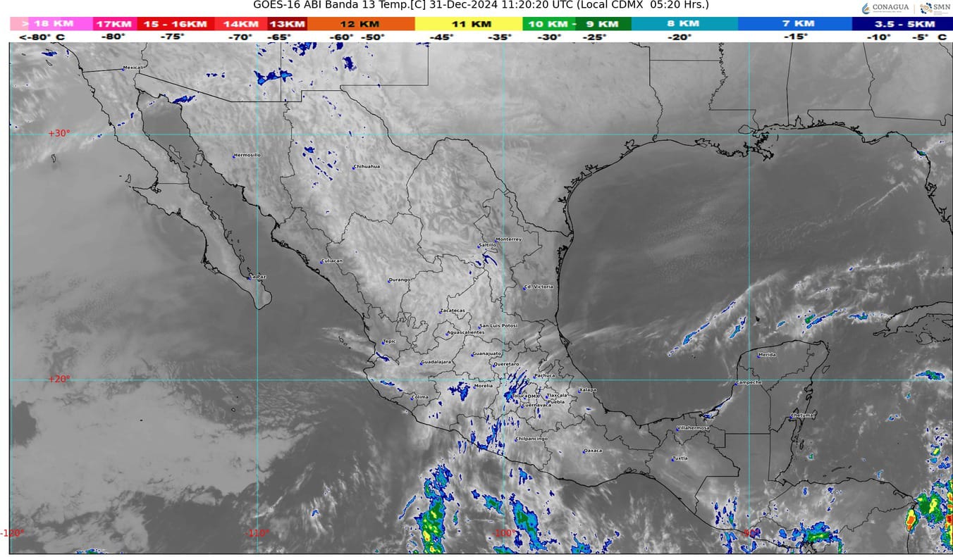 Frente frío número 20 se desplazará sobre México