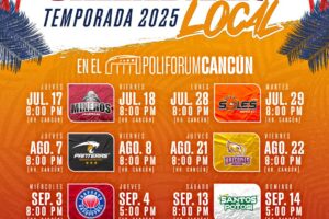 ¡Destapa El Calor de Cancún su calendario de juegos para la Temporada 2025 Varonil de la Liga LNBP!