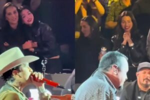 Captan a Ángela conmovida tras ver a Pepe Aguilar y Christian Nodal cantando juntos