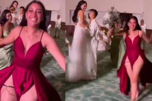 Invitada lleva atrevido vestido a una boda y redes ‘estallan’ en su contra: “La pick me de la fiesta”