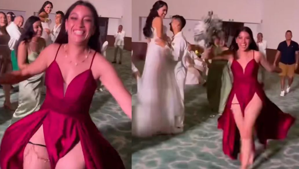 Invitada lleva atrevido vestido a una boda y redes ‘estallan’ en su contra: “La pick me de la fiesta”