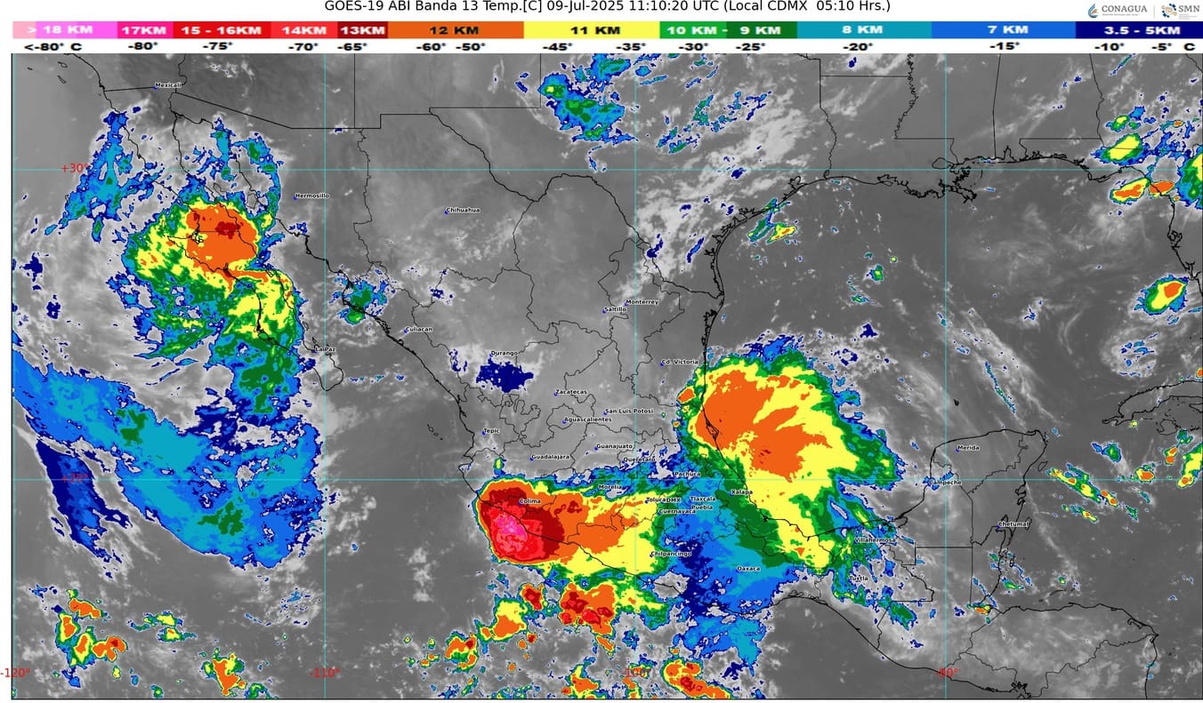La onda tropical número 10 de desplazará sobre el sur y occidente de México