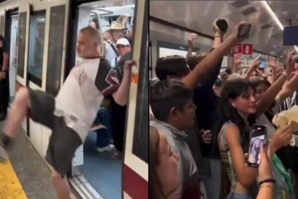 Italiano furioso agrede a grupo de jóvenes mexicanos en Metro de Roma; la respuesta de ellos se vuelve viral