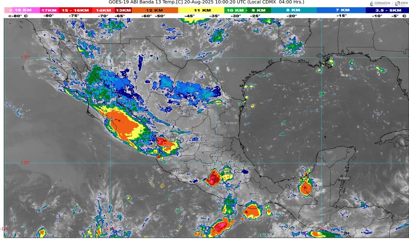 Ondas tropicales provocarán lluvias en el norte, occidente, centro, sur y sureste del país
