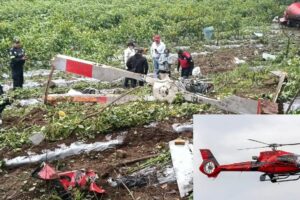 Helicóptero se desploma y pierden la vida dos personas