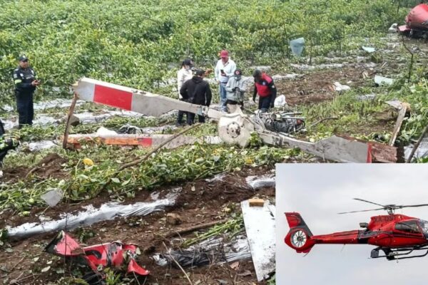 Helicóptero se desploma y pierden la vida dos personas