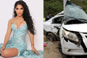 Joselyn Encalada sufre aparatoso accidente de auto