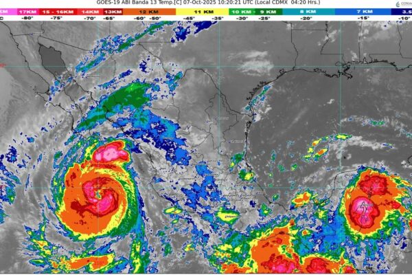 Temporal de lluvias muy fuertes a intensas, en el oriente, sur y sureste del territorio nacional