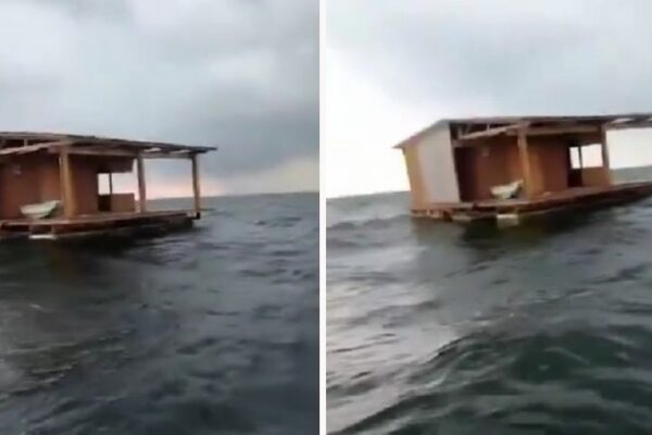 Hallan al restaurante “El Atracadero” flotando en la costa, tras ser arrastrado por el río Tuxpan