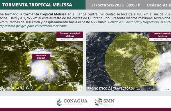 Se forma tormenta tropical Melissa en el Mar Caribe