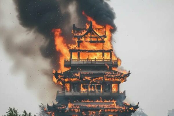 Un feroz incendio arrasó con un templo histórico de 1.500 años en China