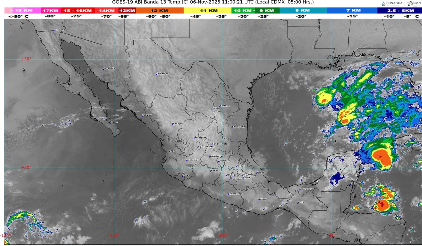 La onda tropical número 40 se desplazará sobre el sureste del país