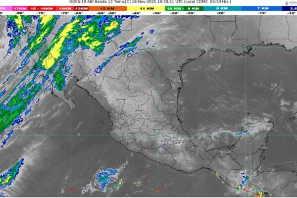 El frente frío 15 se desplazará sobre el noroeste de México