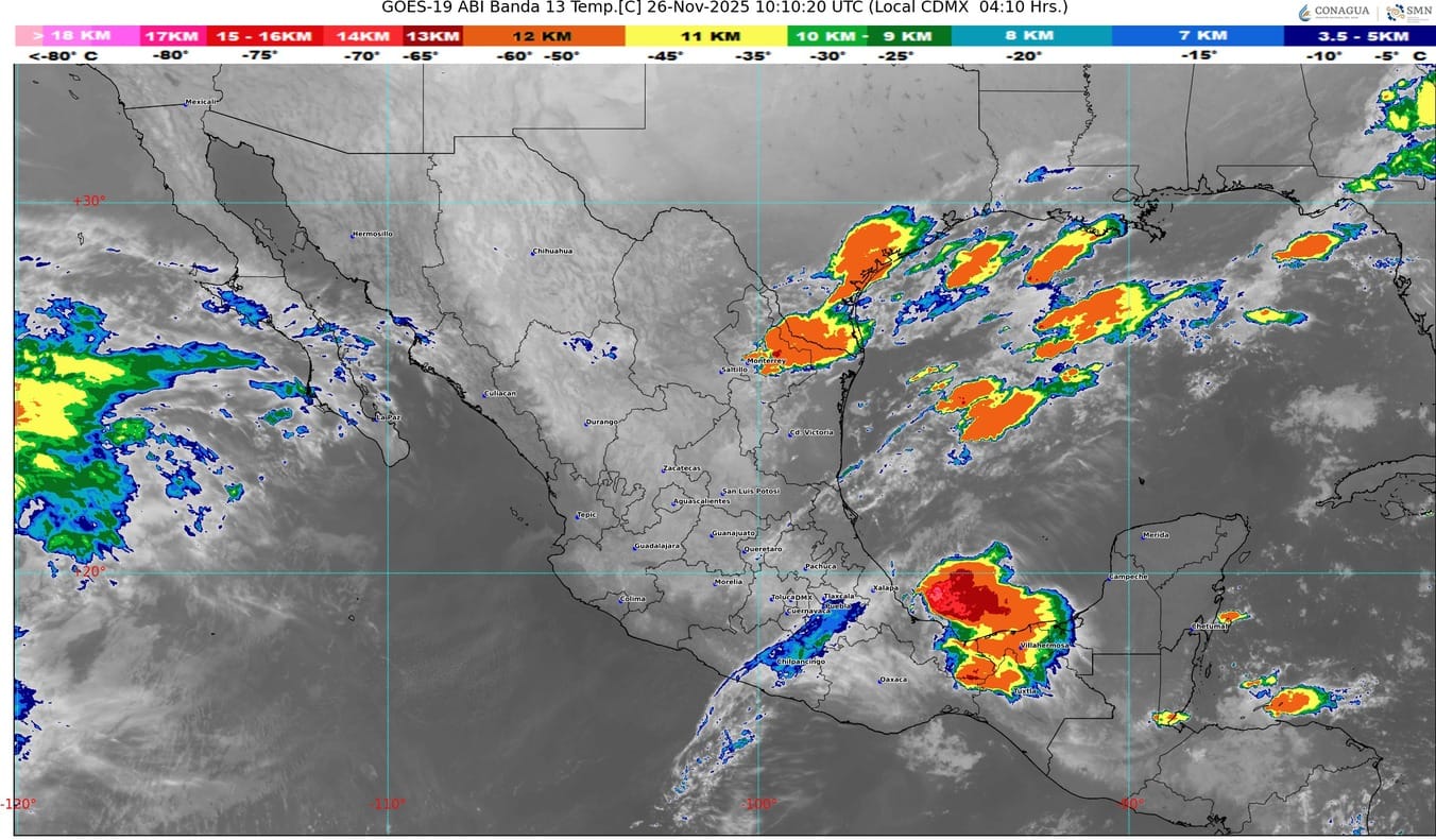 El frente frío número 16 será reforzado por una masa de aire polar