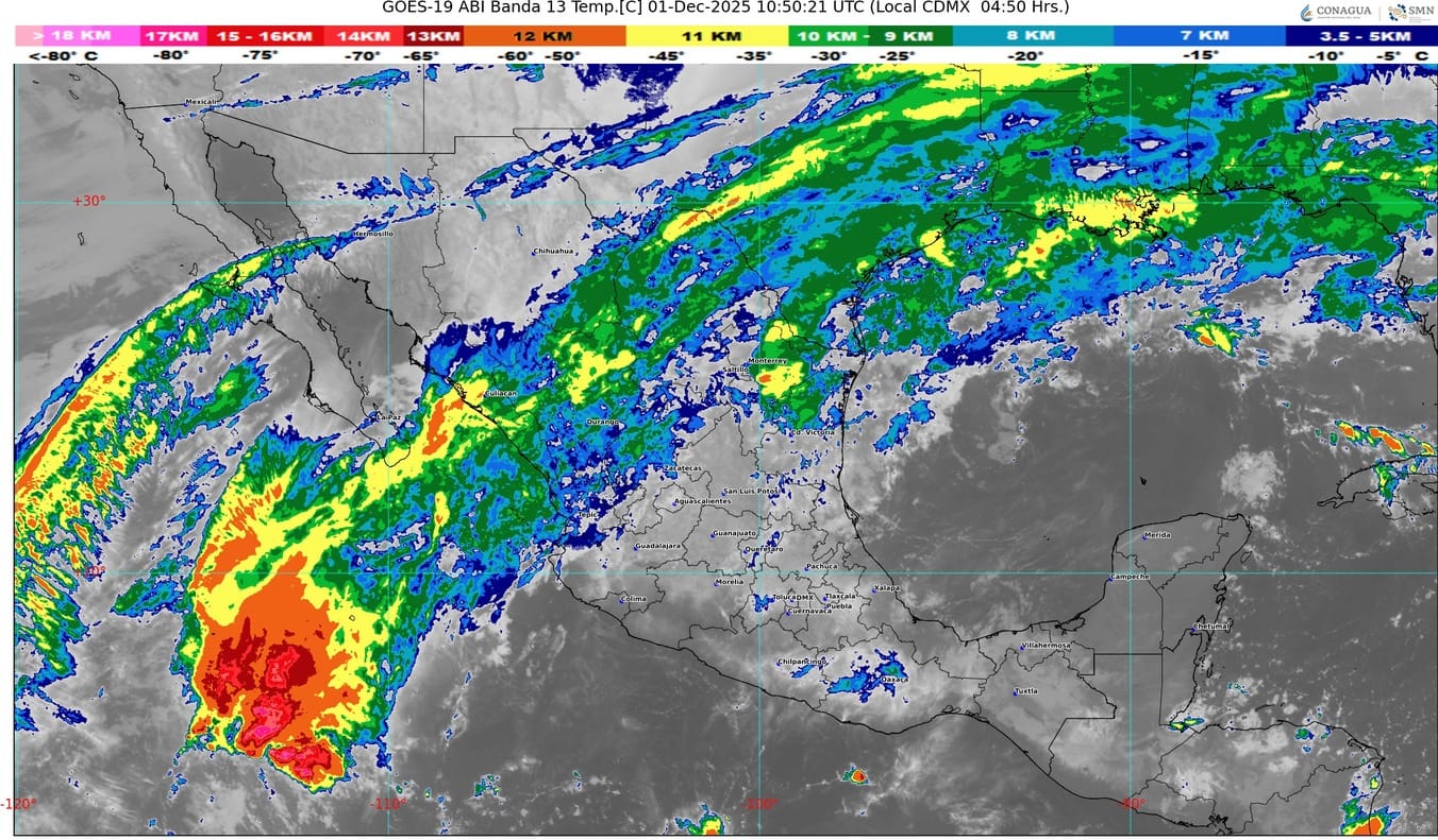 El frente frío número 17 se extenderá sobre el noreste y oriente del país