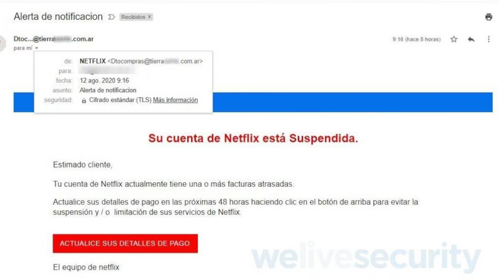 Nuevo fraude digital: correos de “Netflix” buscan robar contraseñas y datos bancarios