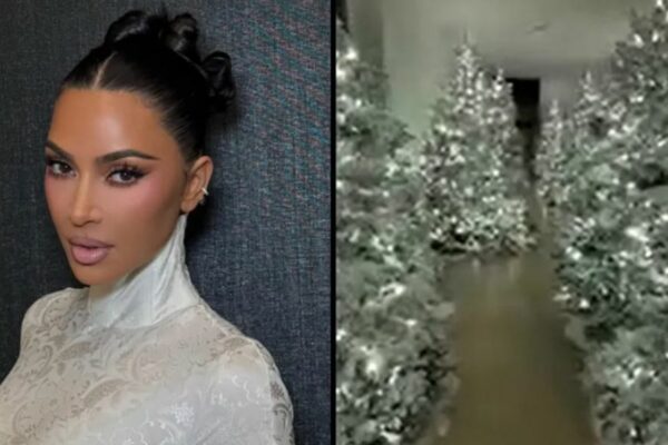Kim Kardashian presume espectacular decoración navideña con 15 árboles blancos en su casa: “No puedo explicarles cómo se siente”