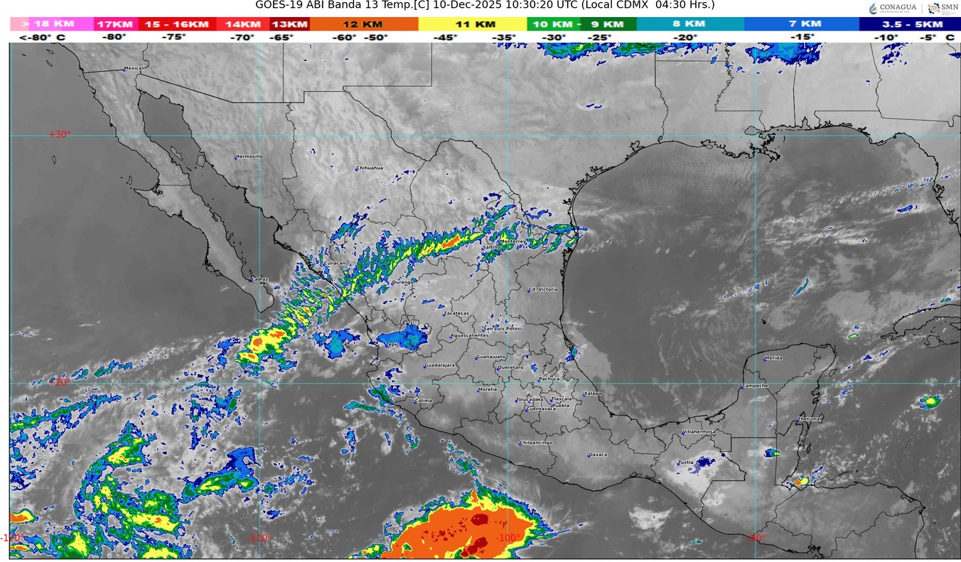 Se prevé la aproximación de un nuevo frente frío a la frontera norte y noreste