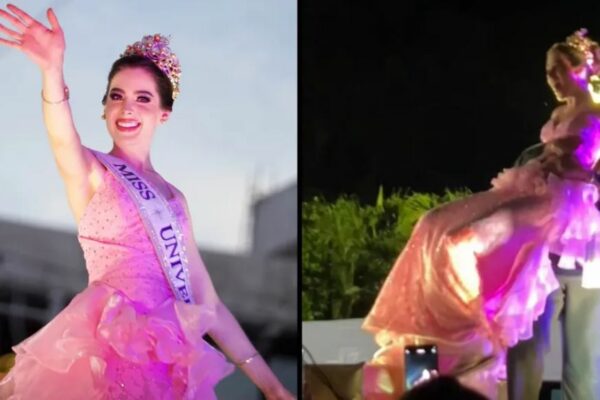 Bajan a la fuerza a ganadora de Miss Universo Fátima Bosch en desfile de Tabasco