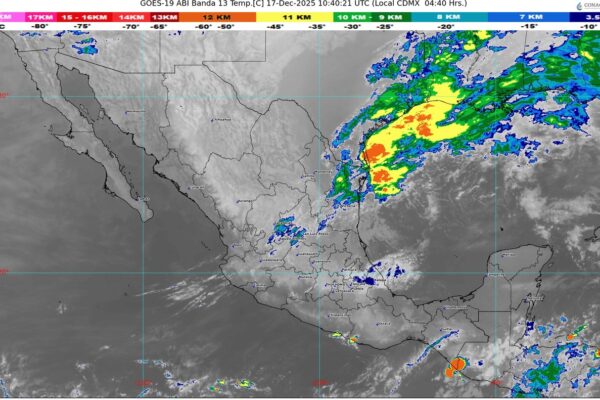 Se pronostica la aproximación de un nuevo frente frío durante la noche hacia la frontera norte