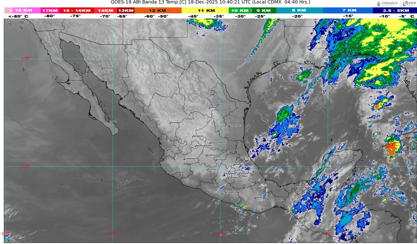 Durante la tarde, un nuevo frente frío se aproximará a la frontera noreste