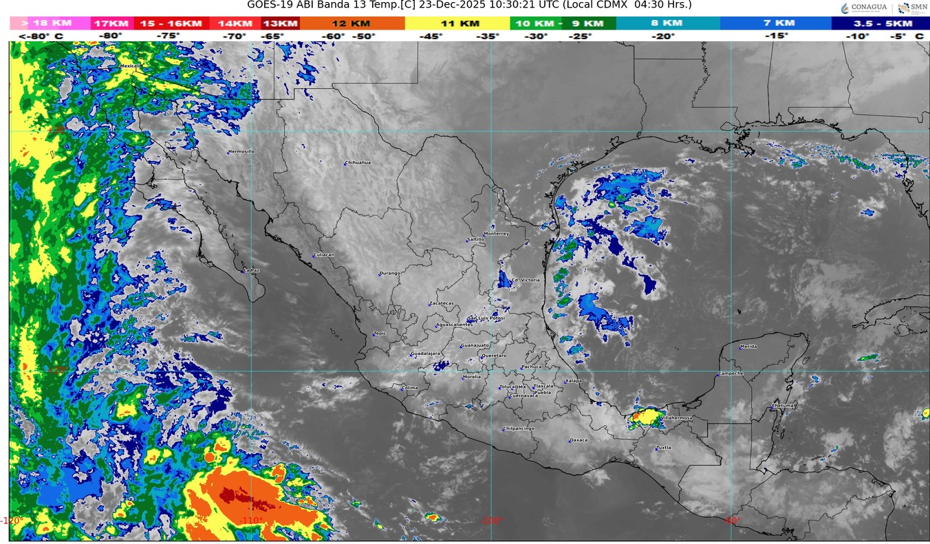 Pronostican lluvias fuertes en el oriente y sureste de México