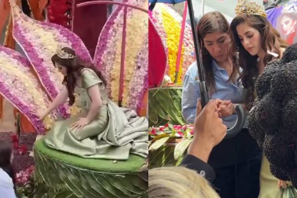 Fátima Bosch se desploma durante desfile en Ecuador