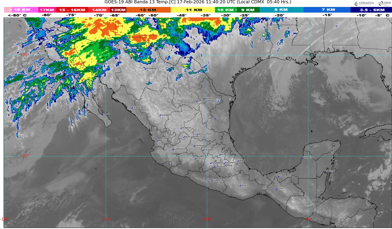 El frente frío número 35 se desplazará sobre el noroeste y norte de México
